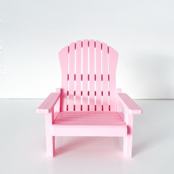 Miniature Adirondack Chair Pale Pink For 12” Barbie Integrity Fashion Dolls 1:6 - Picture 3 of 5